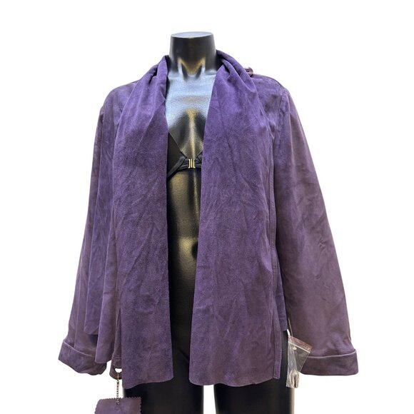 Vericci Goatskin Wrap Jacket Purple L - Picture 1 of 8